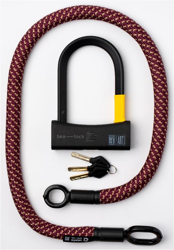 Texlock Serratura a U con cavo tessile Occhiello