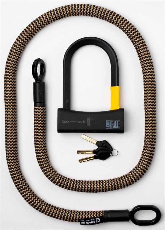 Texlock Serratura a U con cavo tessile Occhiello