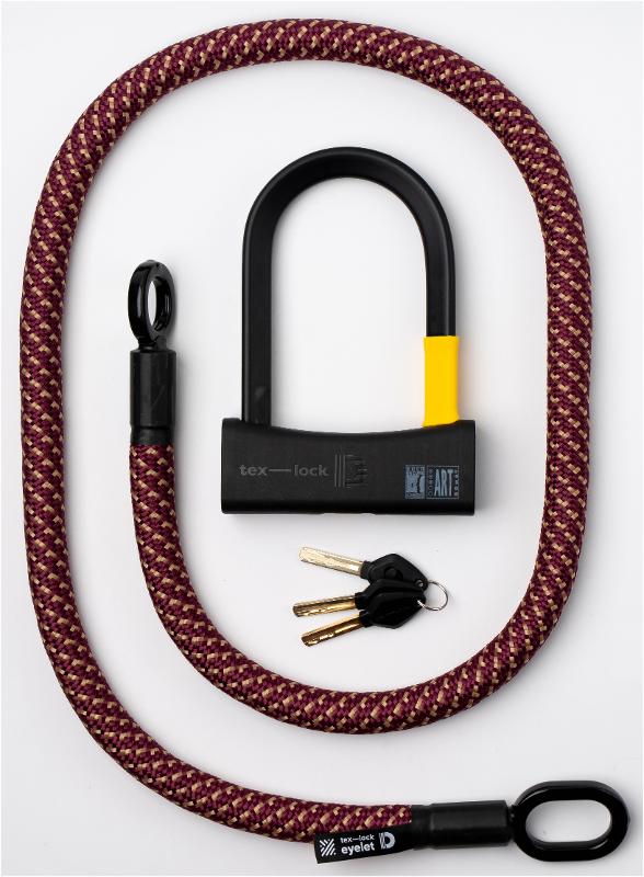 Texlock Serratura a U con cavo tessile Occhiello
